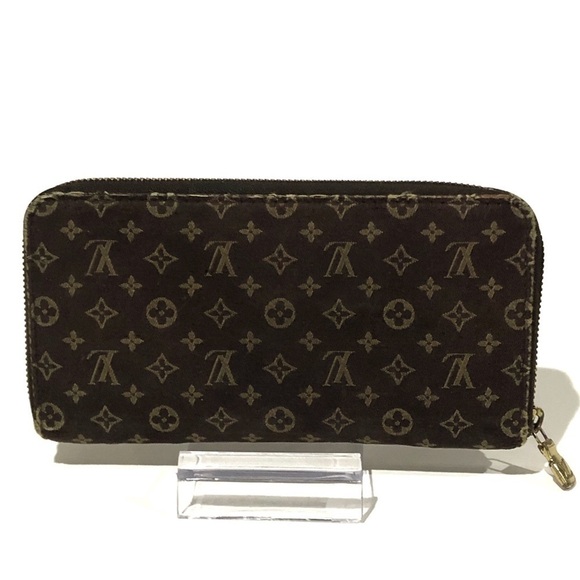 Authentic Louis Vuitton Mini Lin Idylle Denim Monogram Brown Zippy Wallet - Picture 3 of 15